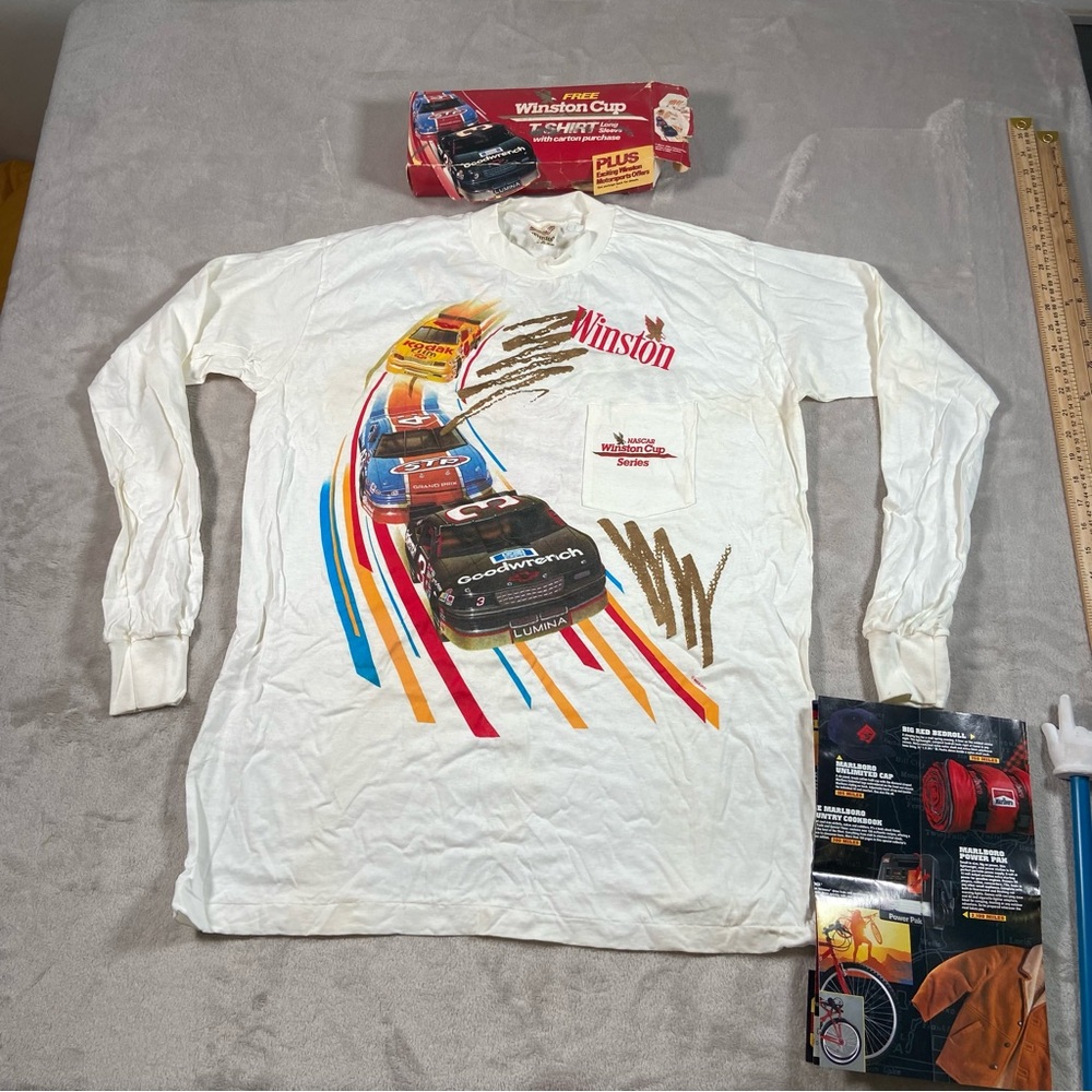 Vintage NASCAR Winston Cup Long Sleeve Double Sided Single Stitch Shirt 90s XL